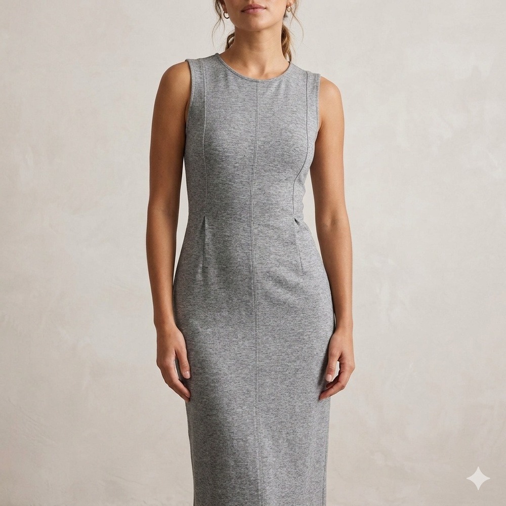 J.Jill‎ Wearever Maxi Dress Women S Small Grey Heather Sleeveless Jersey Knit